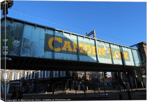 Camden Lock Bridge A Nostalgic Icon Canvas Print by Beryl Curran