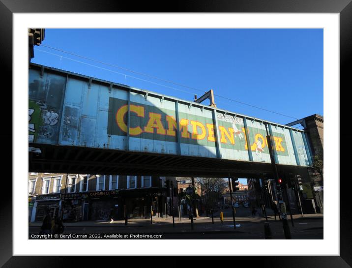 Camden Lock Bridge A Nostalgic Icon Framed Mounted Print by Beryl Curran
