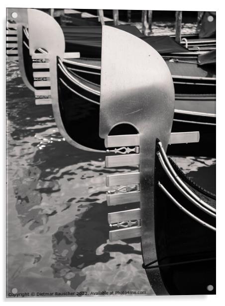 Ferro Metal Bow of a Venetian Gondola Acrylic by Dietmar Rauscher