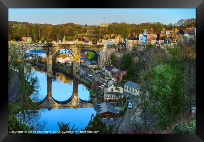 Knaresborough Viaduct By Day Framed Print by Alison Chambers