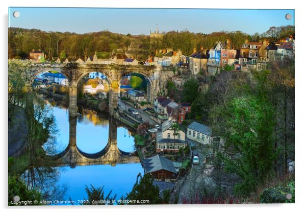 Knaresborough Viaduct By Day Acrylic by Alison Chambers
