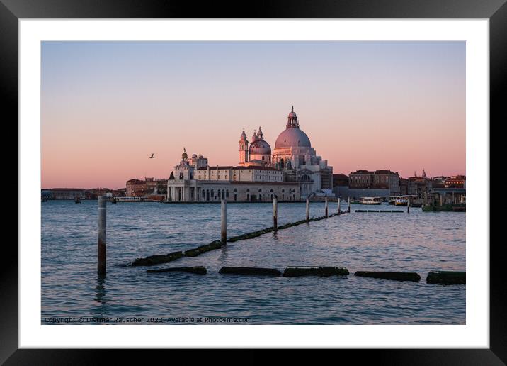 Punta Dogana and Santa Maria della Salute in Venice at Dawn Framed Mounted Print by Dietmar Rauscher