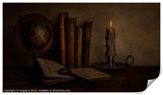 Candlelight Reading Print by Angela H