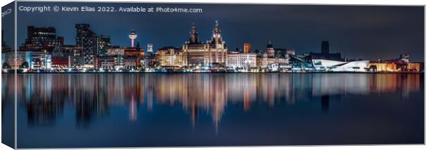 Captivating Liverpool Skyline Reflections Canvas Print by Kevin Elias