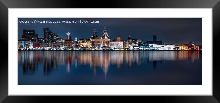 Captivating Liverpool Skyline Reflections Framed Mounted Print by Kevin Elias