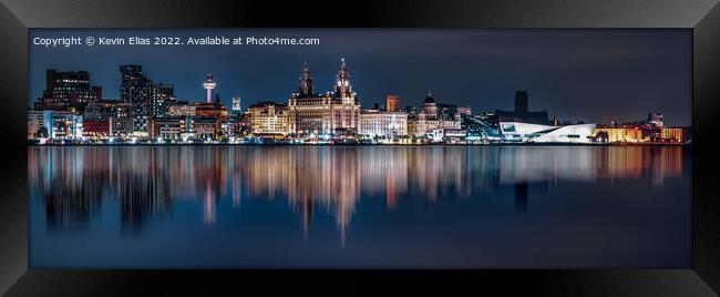 Captivating Liverpool Skyline Reflections Framed Print by Kevin Elias
