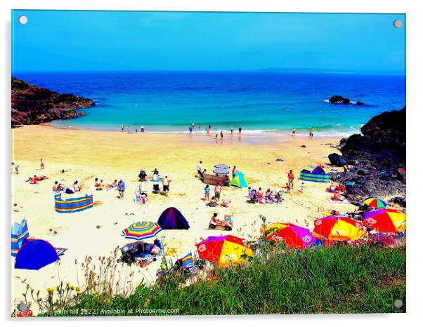 Porthgwidden beach, St Ives, Cornwall, UK. Acrylic by john hill