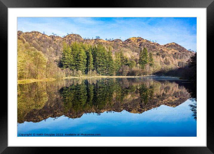 Yew Tree Tarn, Lake District Framed Mounted Print by Keith Douglas