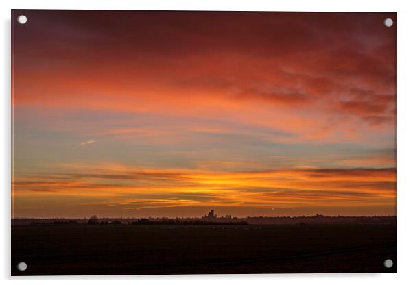 Dawn over Ely, 5th February 2022 Acrylic by Andrew Sharpe