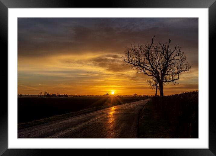 Dawn over Ely, 5th February 2022 Framed Mounted Print by Andrew Sharpe