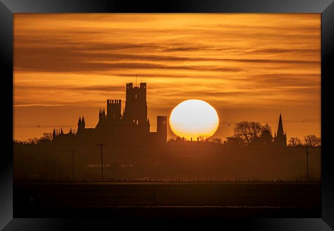 Dawn over Ely, 5th February 2022 Framed Print by Andrew Sharpe