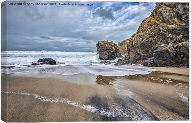 Hebrides Dalmore Rocky Shore Canvas Print by Andy Anderson