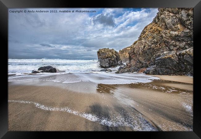 Hebrides Dalmore Rocky Shore Framed Print by Andy Anderson