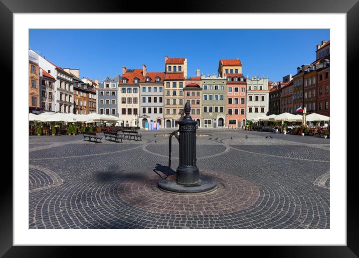 Warsaw City Old Town Market Square In Poland Framed Mounted Print by Artur Bogacki