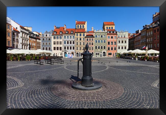 Warsaw City Old Town Market Square In Poland Framed Print by Artur Bogacki