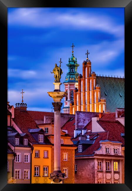 Evening in Old Town of Warsaw City in Poland Framed Print by Artur Bogacki