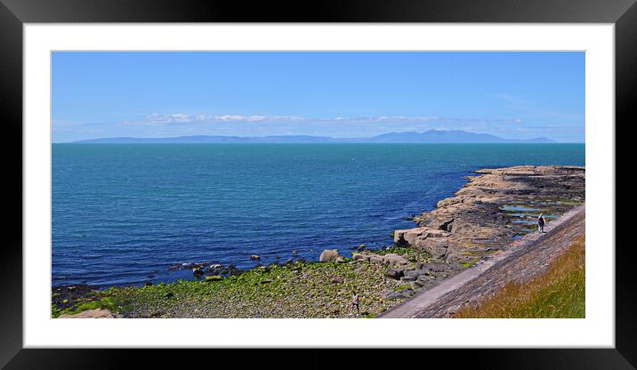 Isle of Arran view from Troon`s ballast bank Framed Mounted Print by Allan Durward Photography