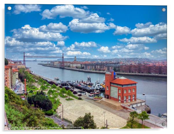 Bilbao's Breathtaking Waterfront Acrylic by Roger Mechan