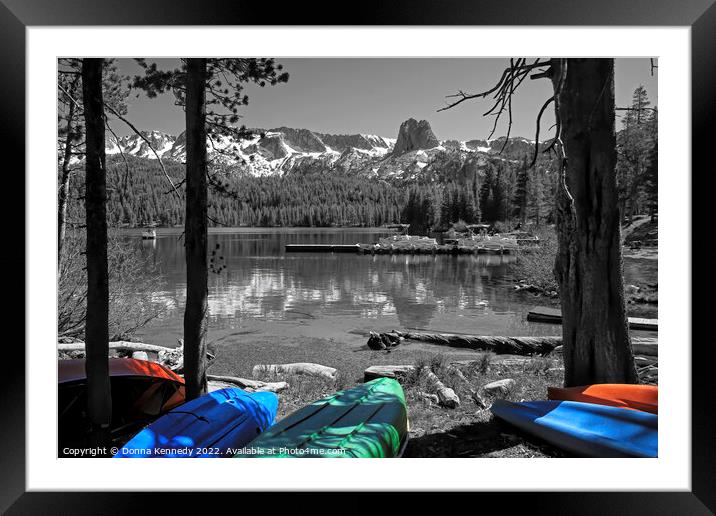 Canoes at Lake Mary Framed Mounted Print by Donna Kennedy