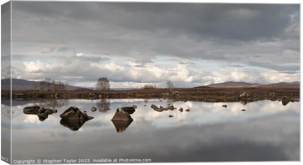 Big Skies over Loch Ba Canvas Print by Stephen Taylor