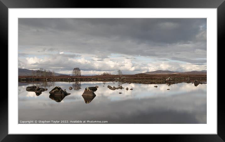 Big Skies over Loch Ba Framed Mounted Print by Stephen Taylor