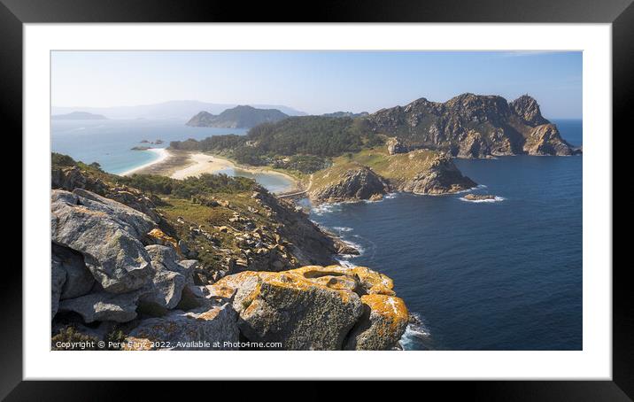 Aerial View of Stunning Landscape in the Cies Islands Natural Pa Framed Mounted Print by Pere Sanz