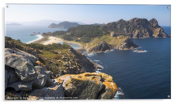 Aerial View of Stunning Landscape in the Cies Islands Natural Pa Acrylic by Pere Sanz