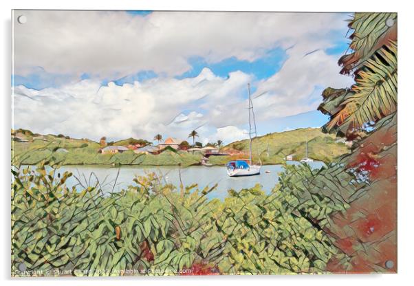 Nelsons Dockyard Antigua Acrylic by Travel and Pixels 