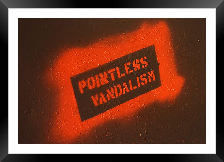Pointless Vandalism Graffiti Framed Mounted Print by Scott Simpson