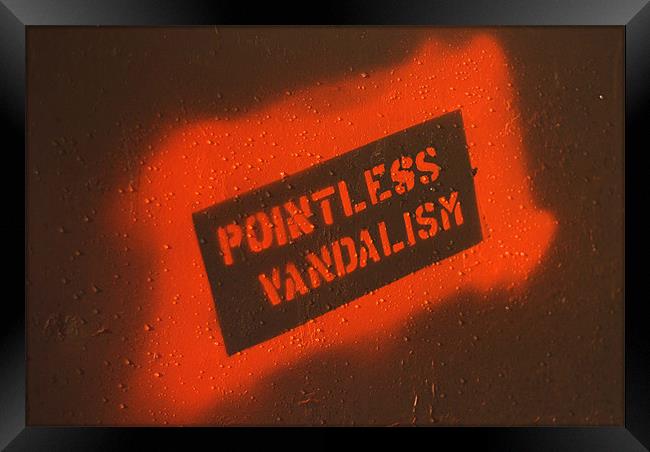 Pointless Vandalism Graffiti Framed Print by Scott Simpson
