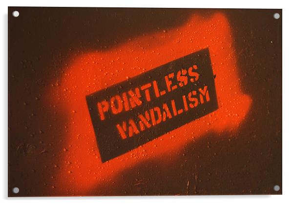 Pointless Vandalism Graffiti Acrylic by Scott Simpson