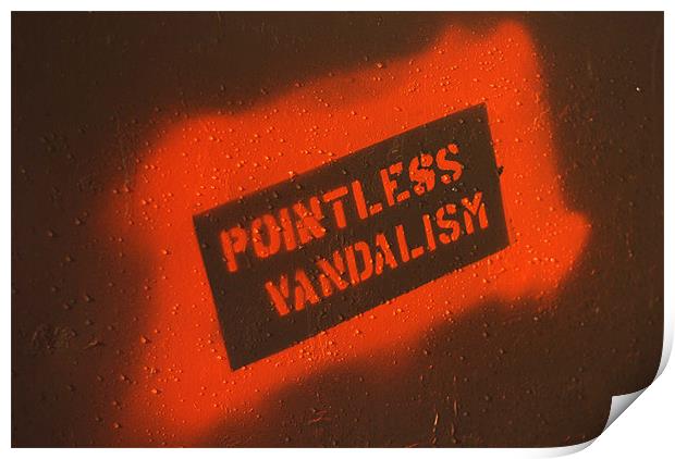 Pointless Vandalism Graffiti Print by Scott Simpson