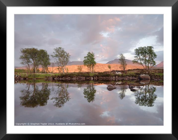 Rannoch Moor Sunset Framed Mounted Print by Stephen Taylor