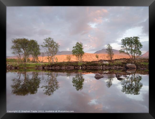 Rannoch Moor Sunset Framed Print by Stephen Taylor