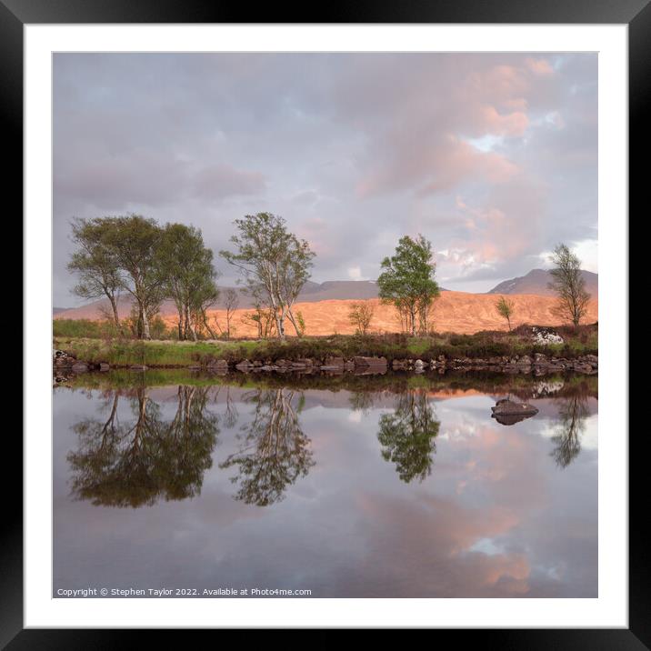 Rannoch Moor sunset Framed Mounted Print by Stephen Taylor