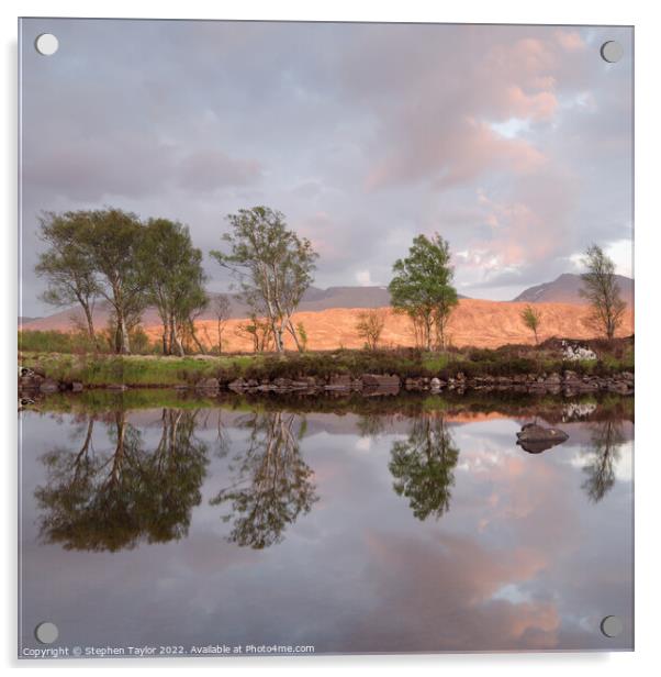 Rannoch Moor sunset Acrylic by Stephen Taylor