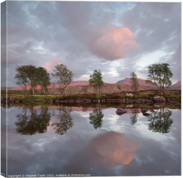Loch Ba Sunset Canvas Print by Stephen Taylor