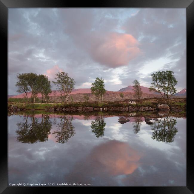 Loch Ba Sunset Framed Print by Stephen Taylor