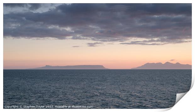Rum and Eigg Print by Stephen Taylor