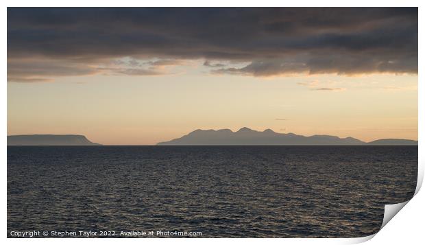 Rum and Eigg Print by Stephen Taylor