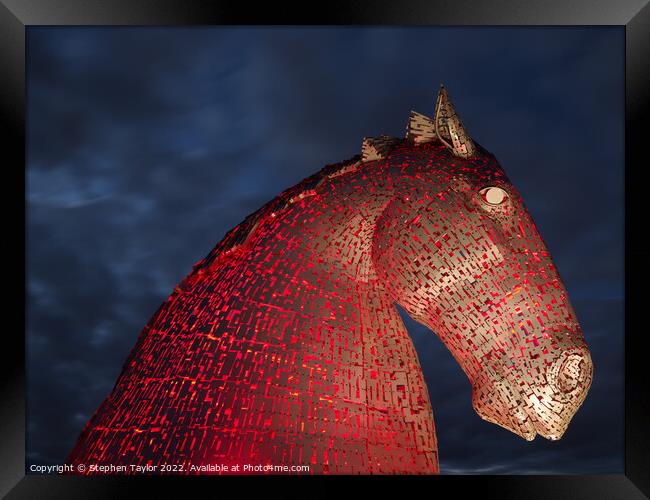 The Kelpies at Night Framed Print by Stephen Taylor
