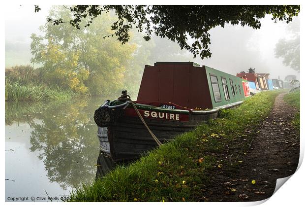 Early morning on the Grand Union Canal Print by Clive Wells