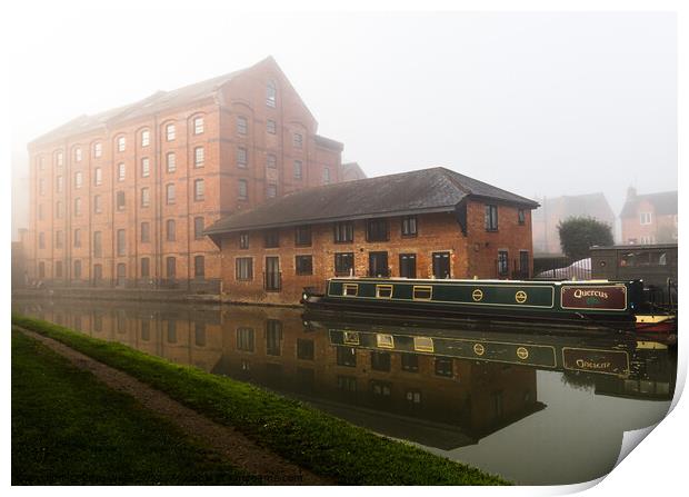 Mist over the old warehouse Print by Clive Wells