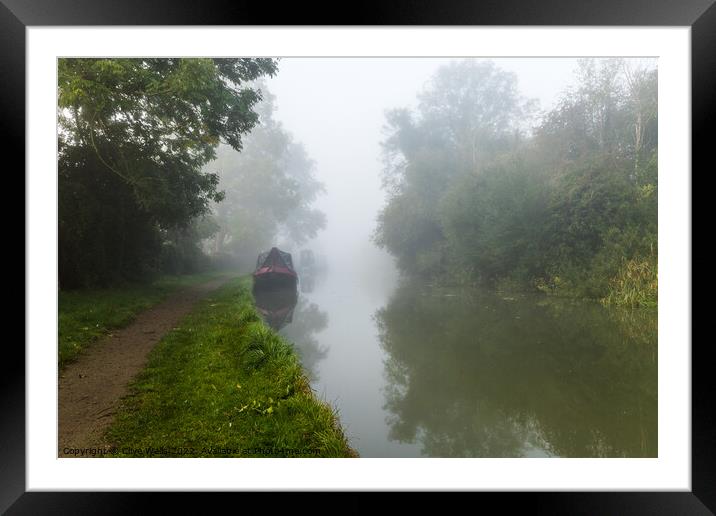 Early morning fog on the canal Framed Mounted Print by Clive Wells