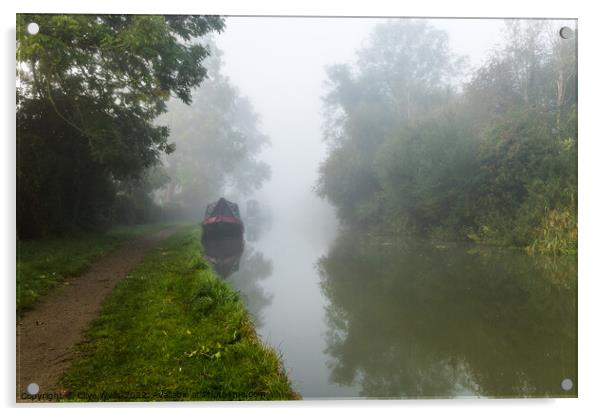 Early morning fog on the canal Acrylic by Clive Wells