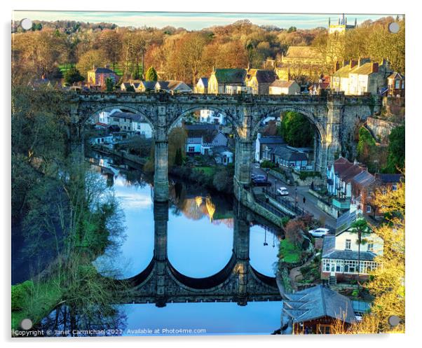 Knaresborough Viaduct Acrylic by Janet Carmichael