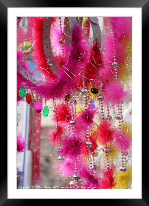 Beads Bangles and Feathers Chinese New Year Head Gear Framed Mounted Print by William Perry