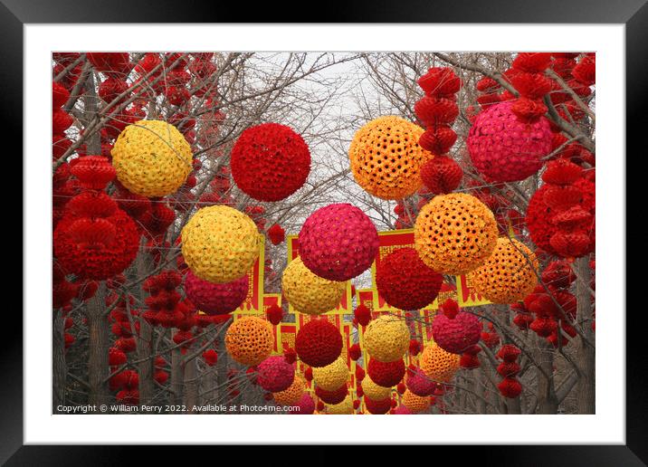 Chinese, Lunar New Year Decorations Ditan Park, Beijing China Framed Mounted Print by William Perry