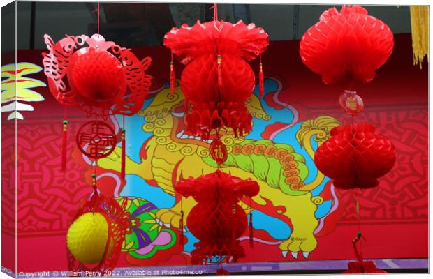 Chinese Lunar New Year Decorations Beijing, China Canvas Print by William Perry