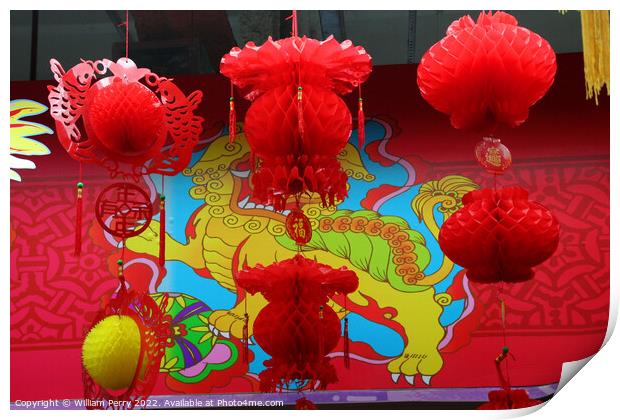 Chinese Lunar New Year Decorations Beijing, China Print by William Perry